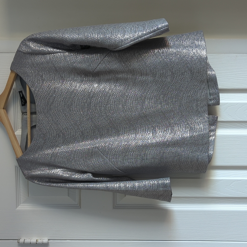 Club Monaco Shimmering silver top